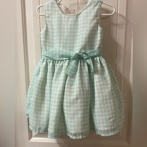 Carter's Mint Gingham Bow-Waist Party Dress